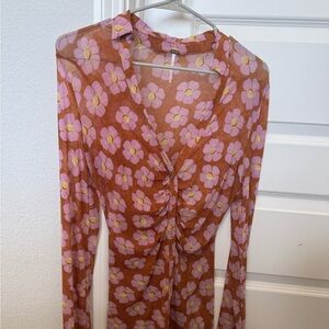 Free people sheer floral top